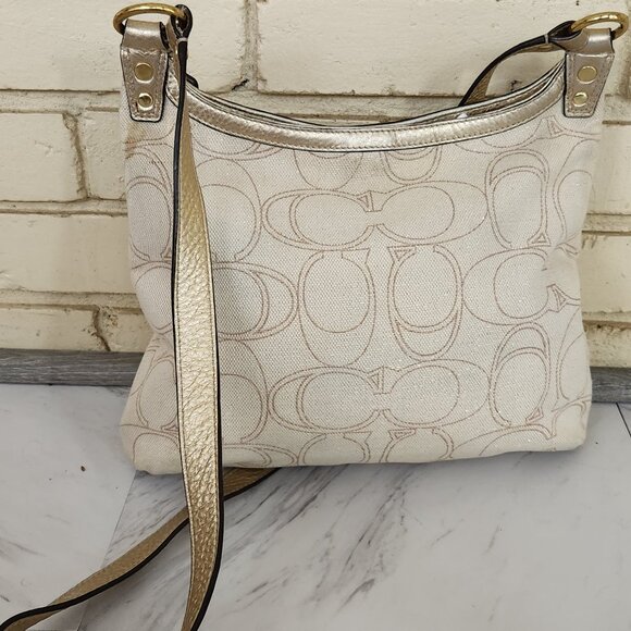 Euc Rare Vintage Coach Linen Penelope Crossbody Bag Shoulder Purse - Picture 4 of 12